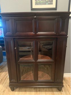 Wood bar cabinet