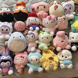 Plushies, Squishmallows, Pusheen, Hello Kitty