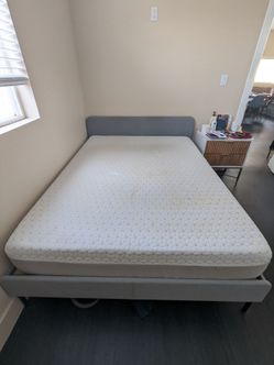 Queen Sized Foam Mattress and Low Profile Bed Frame