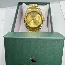 New All Gold Automatic Movement Designer Watch With Box! 