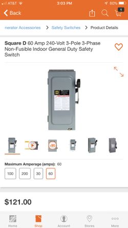 Brand new indoor electrical safety switch, 60amp