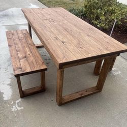 Picnic Wood Table + Bench