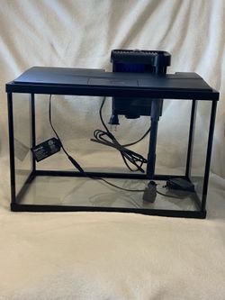 5 GALLON TOP FIN ESSENTIALS GLASS FISH TANK / AQUARIUM WITH FILTER & LID (BUILT IN LED LIGHT)