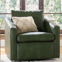 Better Homes & Gardens Steele Swivel Accent Chair Olive Faux Leather Brand New!