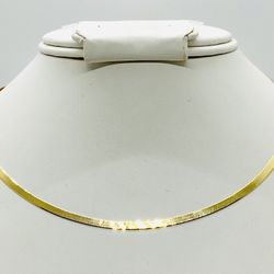 10KT Gold Solid Herringbone Necklace 3mm