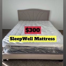 Queen Size Bed Frame With Pillow Top Mattress Included 