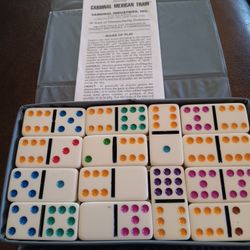 Cardinal Premier Edition Double Nine Color Dot Jumbo Dominoes. With Instructions, 12 Games