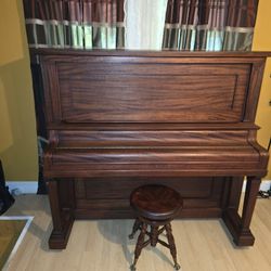 1920 M Shulz Upright Piano,  Mahogany Claw Foot Piano Stool