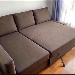 Ikea Brown Sleeper Sectional (Free Delivery)