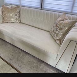 Tov Furniture Cream Sofa 