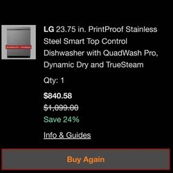 LG Dishwasher 