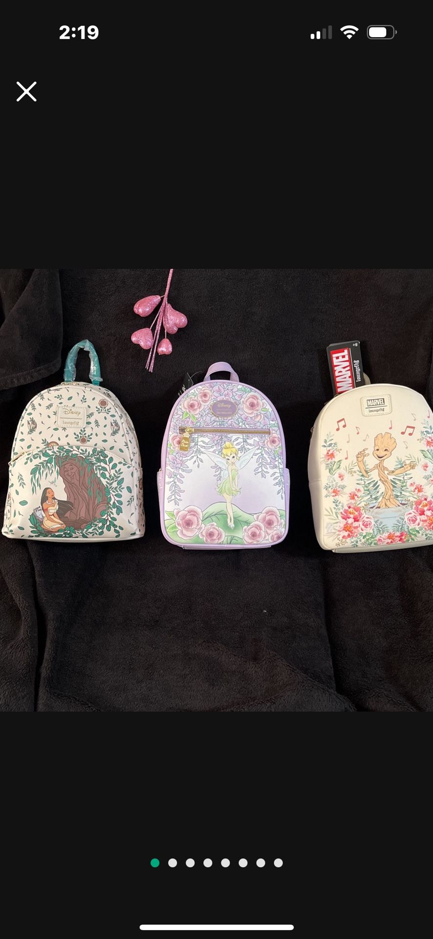 Disney TINKERBELL -Pocahontas-GROOT 🔥 Sale !!Backpack 🎒 BEAUTIFUL!! 🤩(More In Profile!) PRICE IS FIRM -$60 EACH CASH !