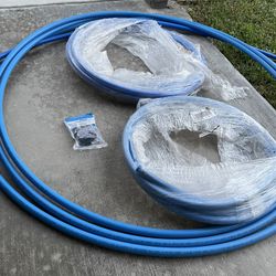 Pex 3/4.. total linear feet appox over 50ft .. 10 clamps included