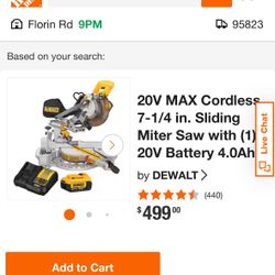 Dewalt Miter Saw 20v Battery And Charger New