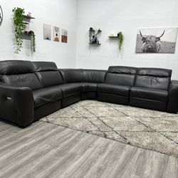 Natuzzi Leather Sectional Recliner - Free Delivery 