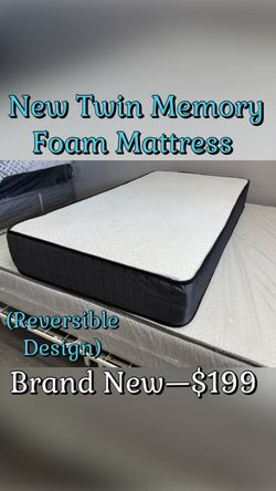 New Gel Memory Foam Twin Mattress (Reversible Mattress)