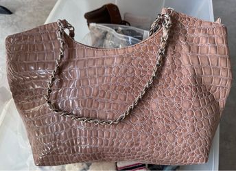Crocodile embossed print handbag
