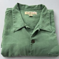 Men's TOMMY BAHAMA Size XL 100% Silk Short Sleeve Hawaiian Shirt Green