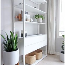 IKEA FJALKINGE Heavy Duty Shelving Unit With Two Drawers 
