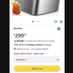 Brand new sealed white. Gevi Household Nugget Ice Maker Countertop | Self-Cleaning Pellet Ice Machine | Quietly Making Max 29Lb/Day | Stainless Steel 