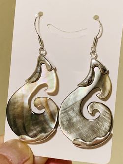 Sterling silver and mother of pearl earrings