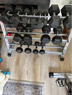 Dumbbells sets & Rack.price is not $80.Read the description below.