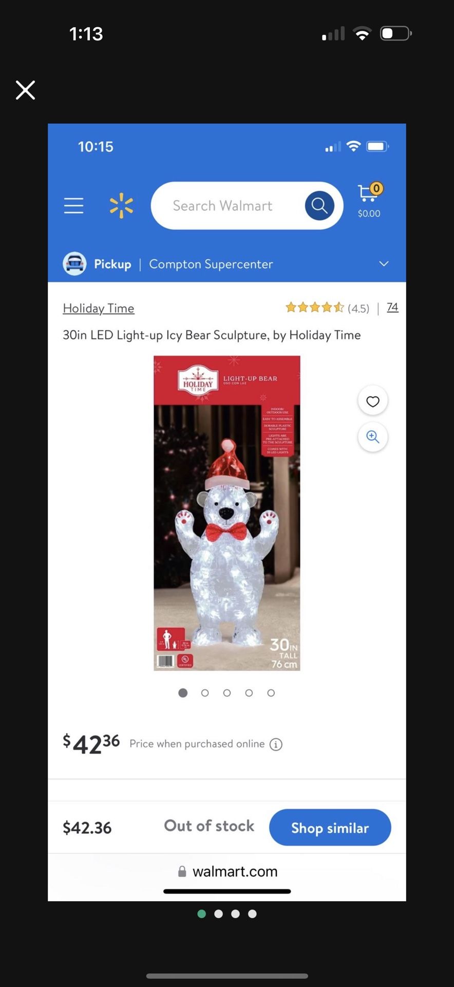 Outdoor Christmas Decorations 30 Inch Light Up Icy Bear