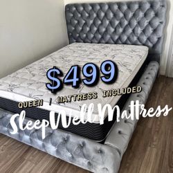 Queen Size Bed Frame With Mattress Included 