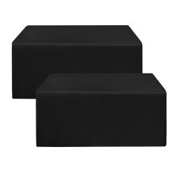 HolidayIdeas Fitted Black Tablecloths - 72 X 30 Inch - 2 Pack Rectangle Table Clothes For 6 Foot Tables, Polyester Fabric Table Cover For Trade Show, 