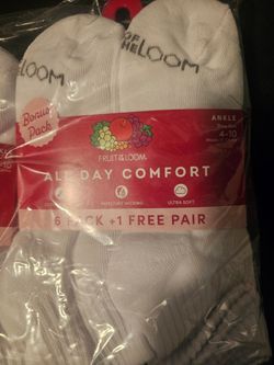 Women Hanes Ankle socks pack of  6. Shoe size 4 to 10