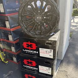 Set 4 20" Vision Off-Road 405 Korupt Satin Black Wheels 20x10 8x6.5 -25mm Rims