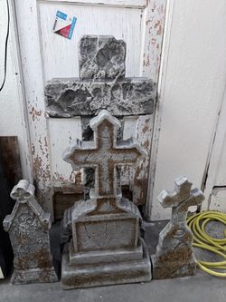 Halloween tombstones from Home Depot