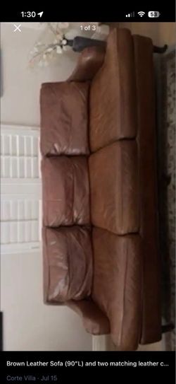 Brown Leather Sofa