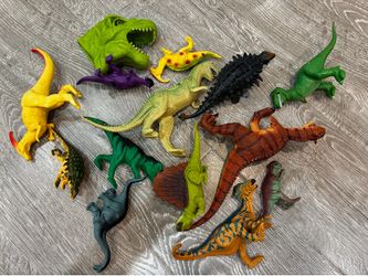 Lot of Plastic Dinosaur Toy Figures