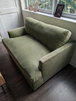 Haven Twin Sleeper Sofa, Deluxe Velvet Tarragon (West Elm)