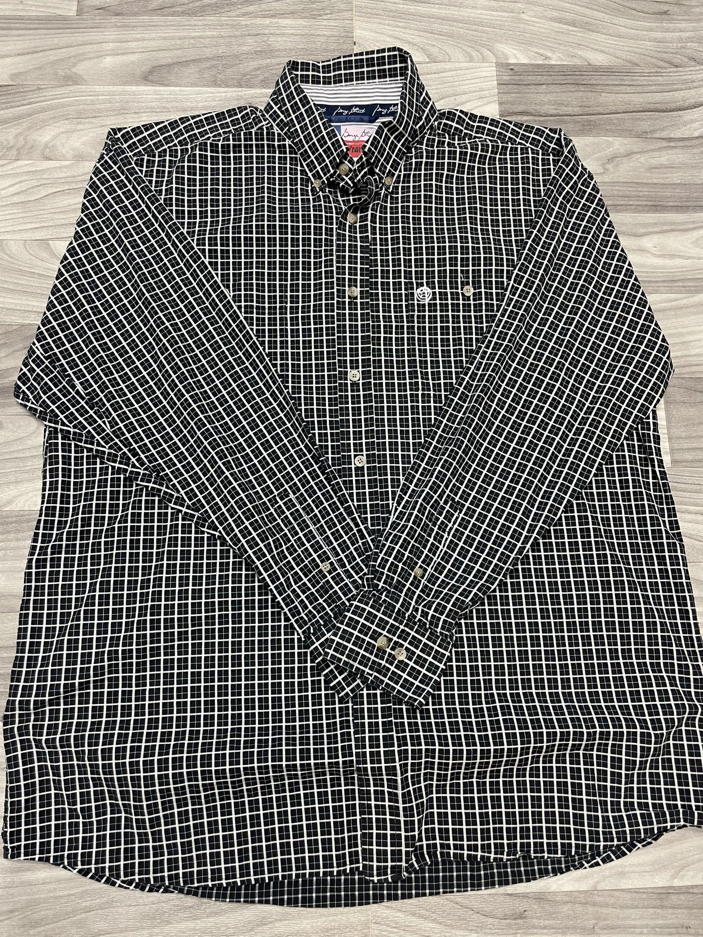 Wrangler George Strait Cowboy Cut Plaid Snap Shirt Men’s XXl Vintage Western Black