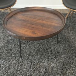Solid Wood Round Cocktail Table. Handcrafted. $80