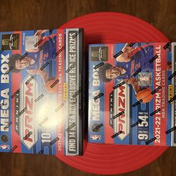 2021/22 Panini Prizm Basketball Mega Box (Red Ice Prizms & Pink Ice ) 75TH ANNIVERSARY LOGO AS WELL