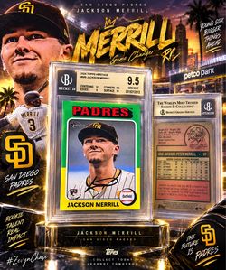 Jackson Merrill RC 2024 Topps Heritage #689 BGS 9.5 Gem Mint 🔥