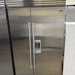 Sub Zero 48” Stainless Steel Built In Side By Side Refrigerator 