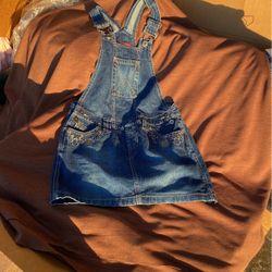 Denim Overall Skirt, Girl Size 12