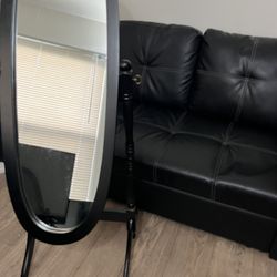 NEW Mirror-Coaster Foyet Oval Cheval Mirror Black 