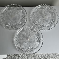 Three Crystal 12" Serving Plate - New Condition