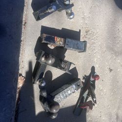 4 Trailer hitch Or Hitch Parts.  1 Vintage Plane! 