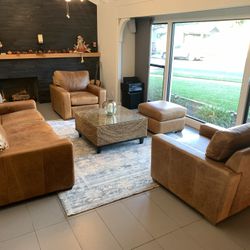 Real leather 4pc sofa set