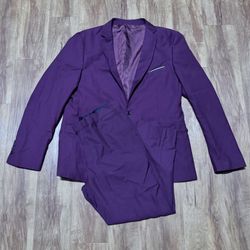 Men’s Burgundy Suit Blazer Pants Set XL 36S Pants Regular Fit Business Casual Pa