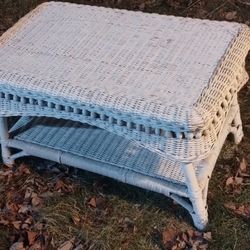 White Wicker Coffee Table