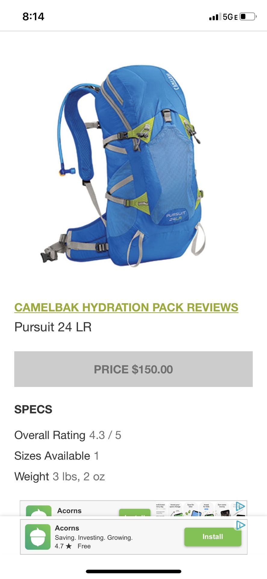 Hiking backpacks