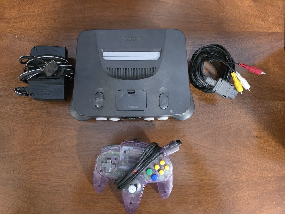 Nintendo 64 N64 Video Game Console w/ Controller, All Cords