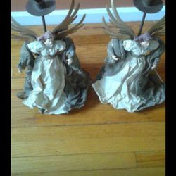 Beautiful Fabric Candle Holders Angels